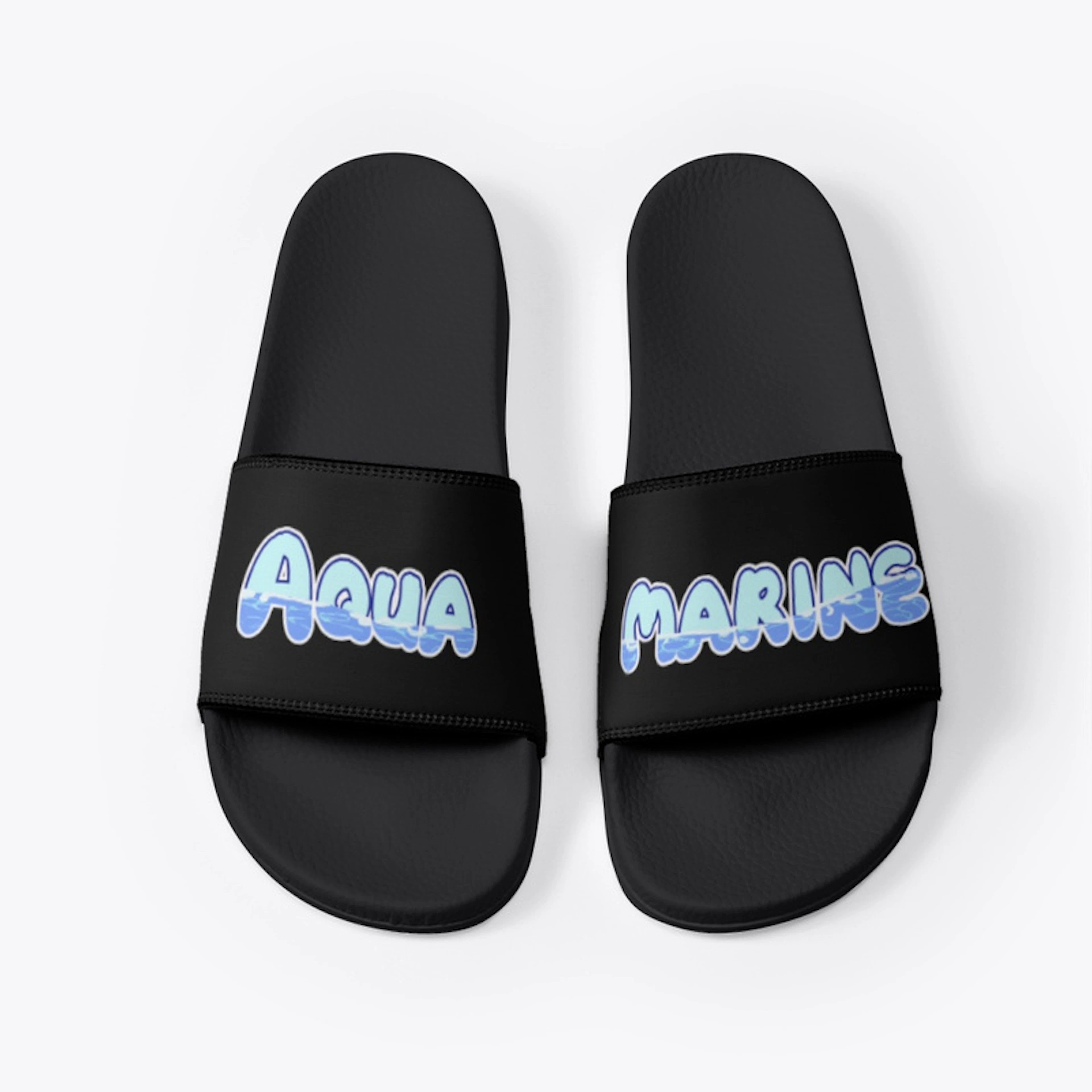 Aquamarine Black Slides